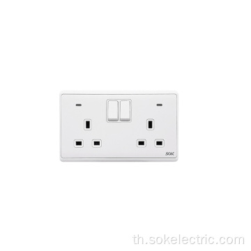 ขายร้อนสอง Gang Bipolar Switch Sockets Neon